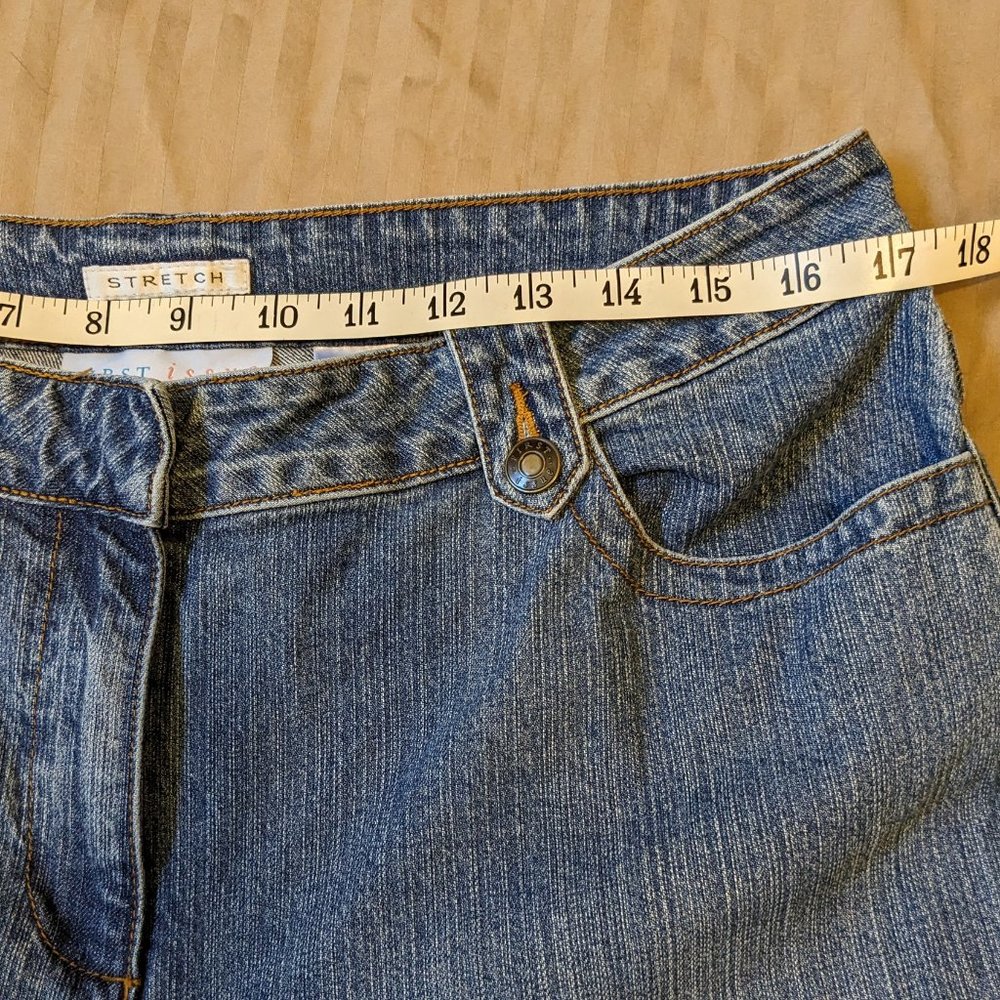Liz Claiborne Denim Capri Straight Leg Cropped Pant Size 12 - Picture 7 of 10